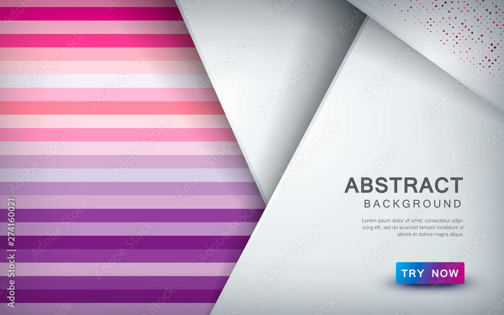 Poster abstract colored background with overlap layer and color halftone decoration. pink and purple palett