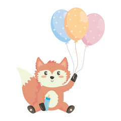 baby shower symbol and fox design
