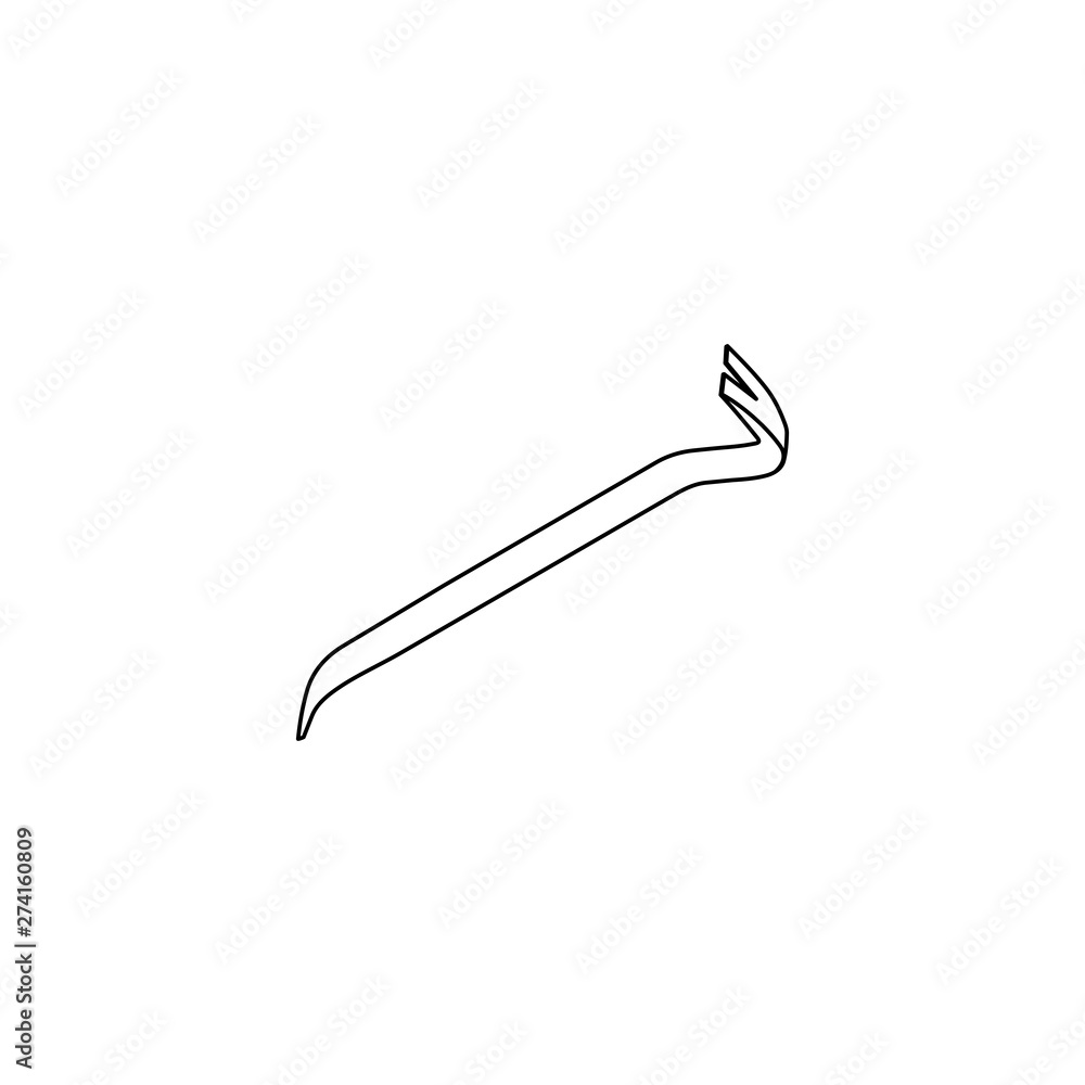 Poster crowbar vector linear icon. universal key.