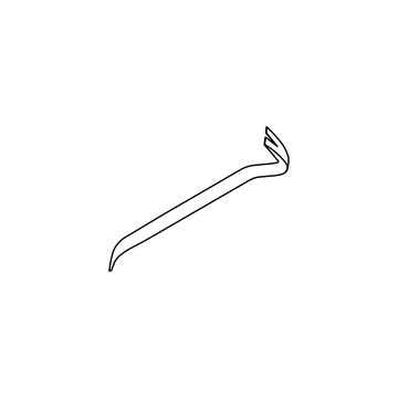 Crowbar Vector Linear Icon. Universal Key.