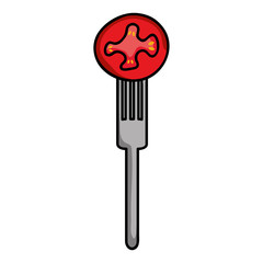 fresh tomato vegetable in fork
