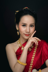 Beautiful Thai woman with traditional dress.