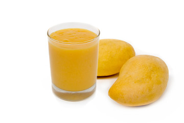 mango juice isolated on white background