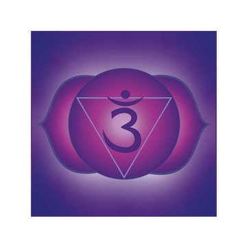 ajna chakra / Third eye chara with Mantra, vector