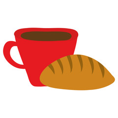 coffee cup drink with bread