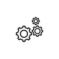 Gear Line Icon In Flat Style Vector For App, UI, Websites. Black Icon Vector Illustration.