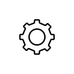 Gear Line Icon In Flat Style Vector For App, UI, Websites. Black Icon Vector Illustration.