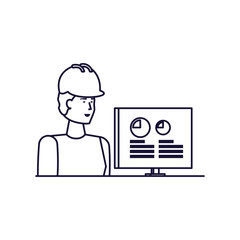 Isolated avatar of professional worker design