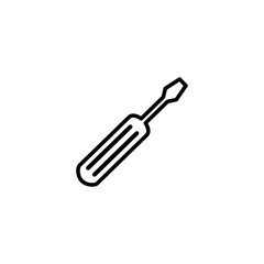 Screwdriver Line Icon In Flat Style For App, UI, Websites. Black Icon Vector Illustration.