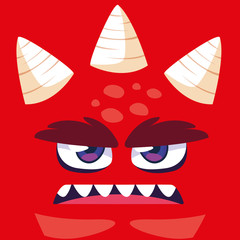 Red monster cartoon design icon vector ilustration