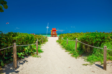 Lifeguard tower. Miami Beach. South Beach. Florida. USA. 