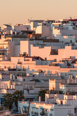 Beautiful red sunset in the white village of Arcos de La Frontera, Spain