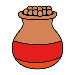 indian ceramic jar with food
