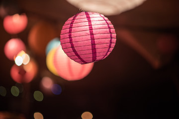 Brightly lit chinese lantern