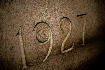 vintage 1927 numbers on wall