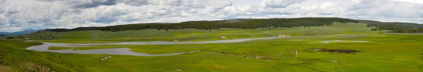 Green valley in Yellowstone