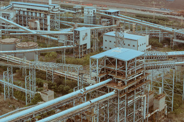 Industrial buildings in an abandoned factory