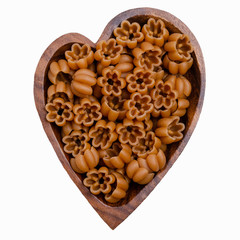 Dry pasta in a bowl