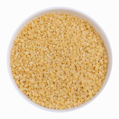 Dry pasta in a bowl