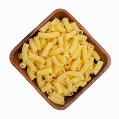 Dry pasta in a bowl