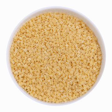 Dry pasta in a bowl