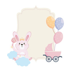 baby shower symbol and rabbit design