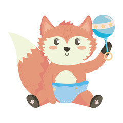 baby shower symbol and fox design