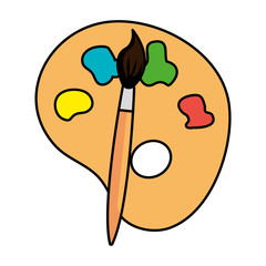 paint colors pallette with brush