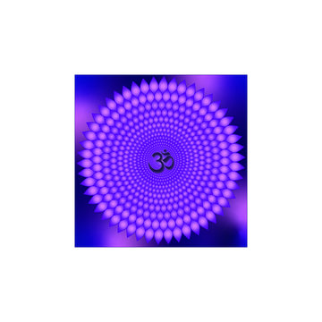 Sahasrara chakra / Crown chakra, with mantra, vector