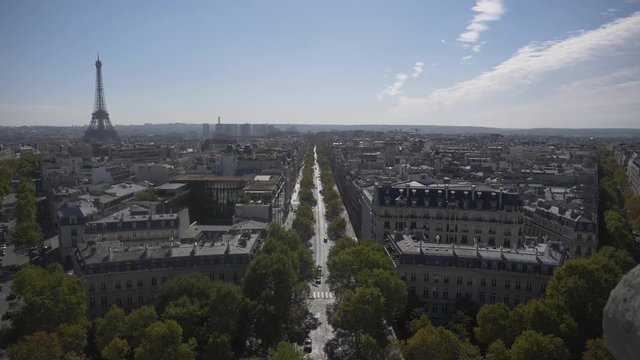 Paris Eiffel Tower From Arc De Triomph - 4K