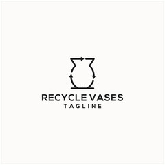 recycle vases plant logo icon illustration vector graphic download