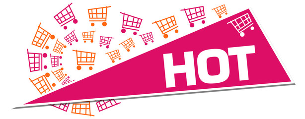 Hot Pink Orange Shopping Carts Triangle 