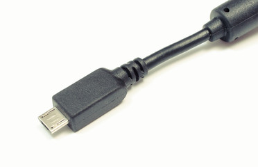 Electric cable with plug for appliances. White background