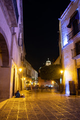 Obraz premium Queretaro's Downton, street view at Nigth in Mexico