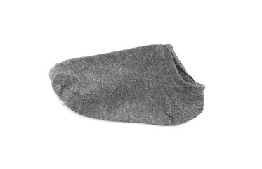 Old dirty socks on white paper background