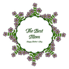 Fototapeta premium Vector illustration abstract purple wreath frame with card of best mom