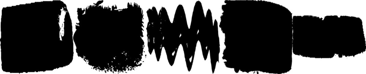 Vector brush grunge. Abstract spots, lines. Chaotic shapes patterns. Ink blots old.