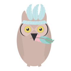 owl bird with feathers hat bohemian style