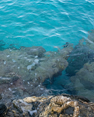 Kayaking in Pilio greece Water and rocks