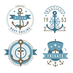 Nautical logo template set