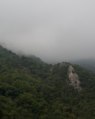 cloudy romantic mountains in pilio greece