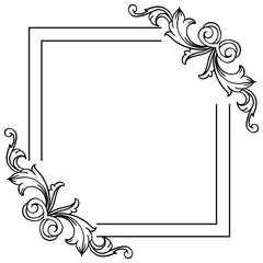 Vector illustration decorative poster with various pattern flower frame