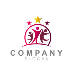  logo of people with grouped look, charity logo , social icon and community logo