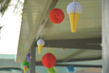 Pool party summer time kids friends vacation