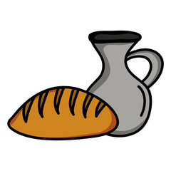 jar canteen pot with bread