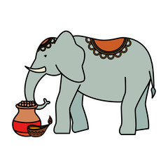 indian elephant with candle and pot ceramic