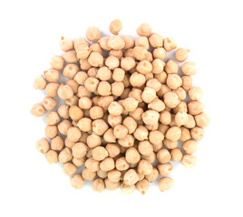 chickpeas isolated on white background. healthy food
