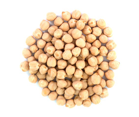 chickpeas isolated on white background. healthy food