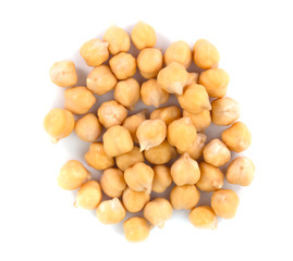 chickpeas isolated on white background. healthy food