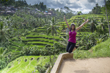 Saut dans les riziere